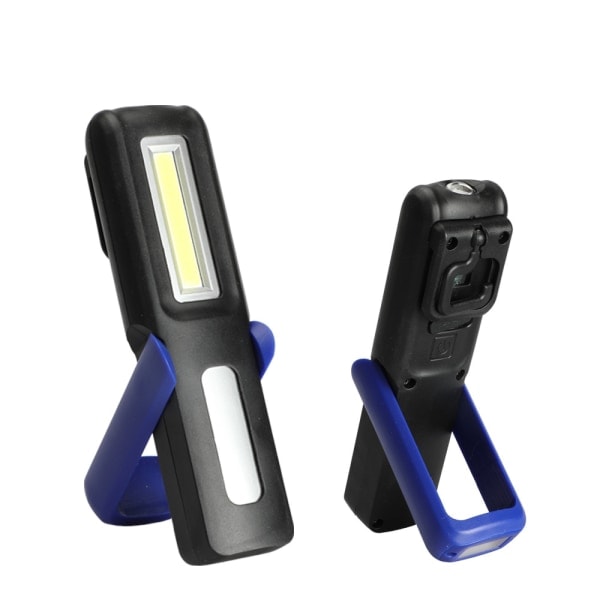 LED-lommelykt med maiskolbeform, USB-ladbare, maiskolbe arbeidslys, multifunksjonell lommelykt med krok, blå