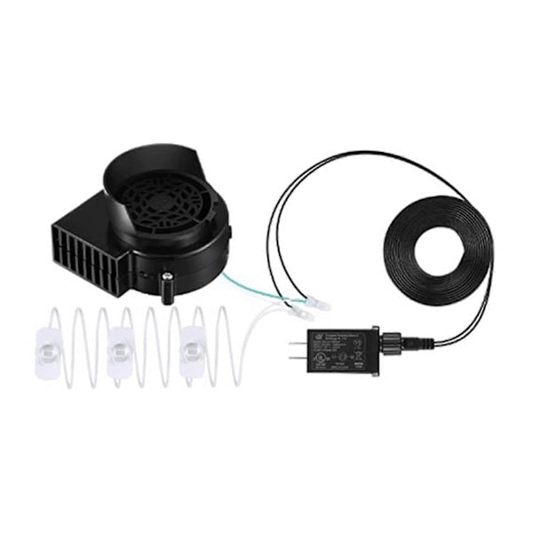 Inflasjonspumpe, Reserveviftemotor for oppblåsbare hagedekorasjoner, 1,0A vifte for plen, Halloween og jul, 10,2V/1,0A adapter [HK] Svart