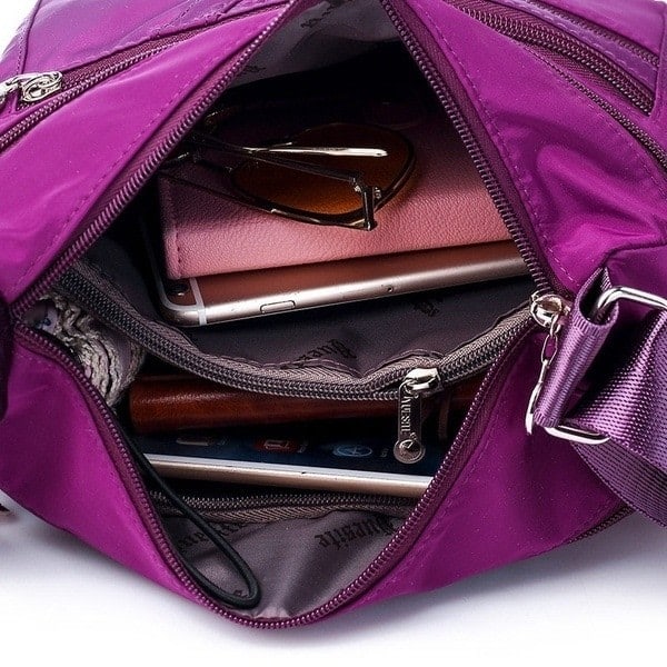 REMAKE Vattentät Nylon Crossbody Handväska med Enkelsida Mörkblå