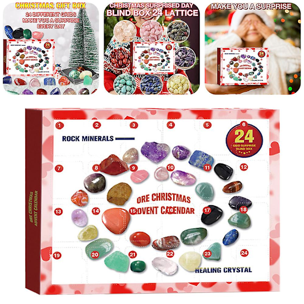 Legetøjs Julekalender Dekoration Læringsgave Mineral Blind Box 24 Dages Julekalender