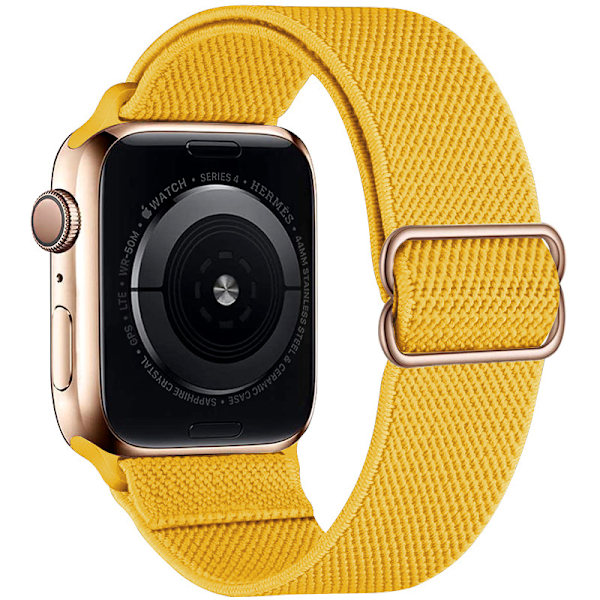 iWatch 7 Ny Elastisk Nylon Justerbar Vävd Apple Armband Gult
