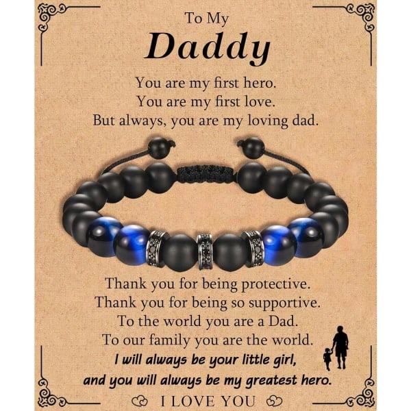 Gaver til Mænd Drenge, Kæreste Mand Armbånd Tigerøje Armbånd til Far Bedstefar Søn Onkel Bror, Perlearmbånd Fødselsdagsgave Far Far ...