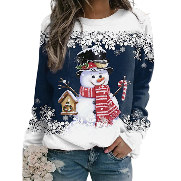 Women's and men's Christmas sweater with print, long-sleeved sweater, festive Christmas sweater AS