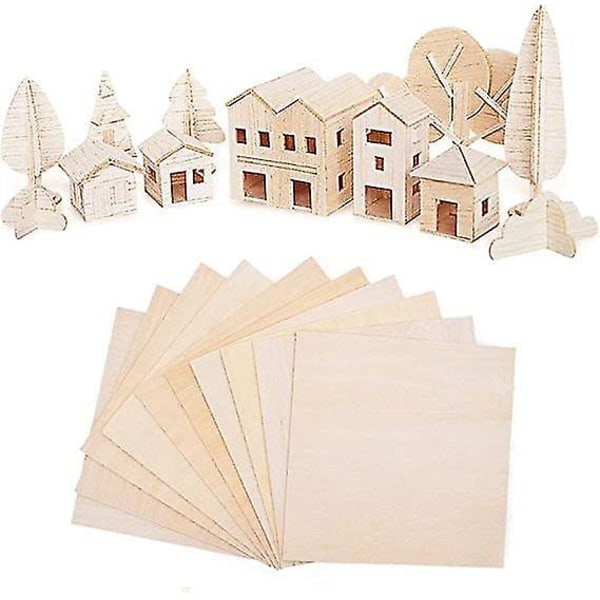 REMAKE 10 balsaplywoodskivor 200x200x1.5mm Natur Hobbyplywood.