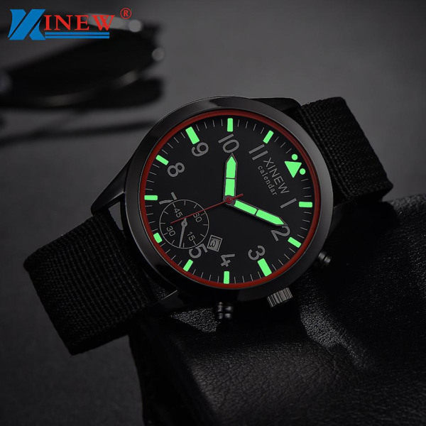 REMAKE Klockor Herrklockor Militär Kvartsur Svart Datum Lyx Sport Luminous Armbandsur Herrklockor Svart