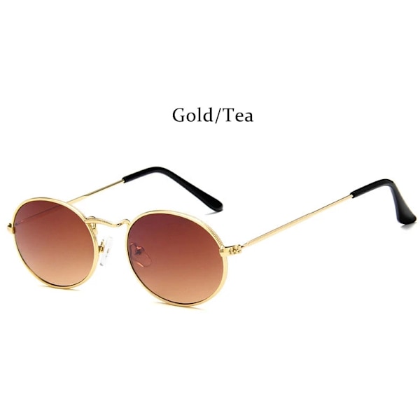 RBRARE Nye Ankomst Dame Solbriller Retro Metal Oval Solbriller Mænd Candy Farve Gennemsigtige Solbriller Vintage Solbriller GoldTea