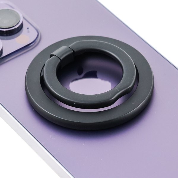 Magnetisk ringholder til smartphone med metalplade Sort
