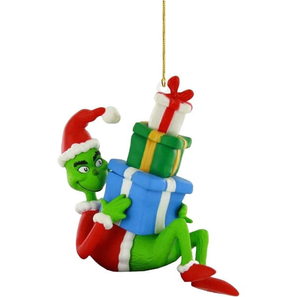 Julgranspynt Hängande Dekorationer, Juldekorationer, Akryl Roliga Unika Gröna Grinch Juldekoration a