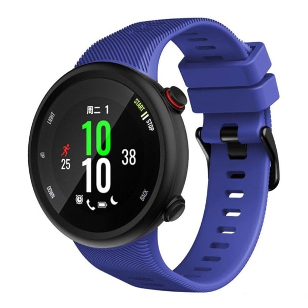 Garmin Forerunner 45S Hållbart Svart Silikonarmband med Spänne - Blå Blå