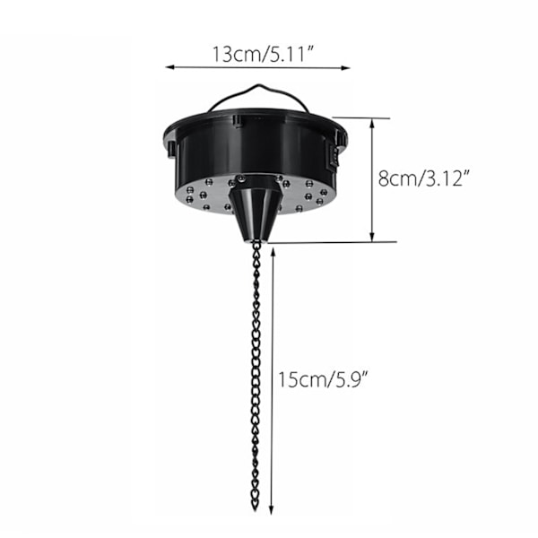 Roterende Speilkule Diskokule Motor Hengende Lydkontroll 18 LED Lysperler