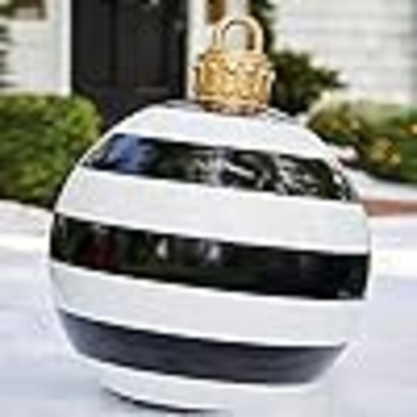 /#/Christmas decorations, Christmas PVC latable decorative balls (black and white stripes)/#/