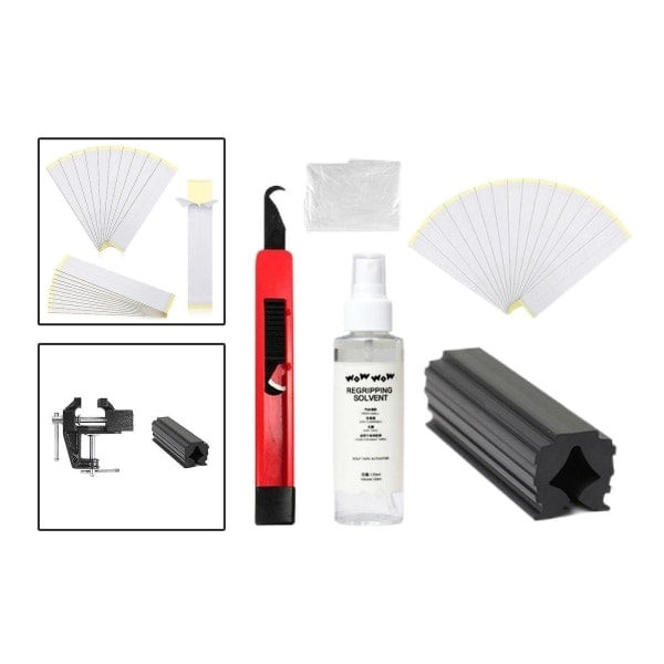 1/3 Golfklubgreb Kit Grebtapebånd 120ml Greb Opløsningsmiddel Omgreb 5 stk. Sæt 1 stk.