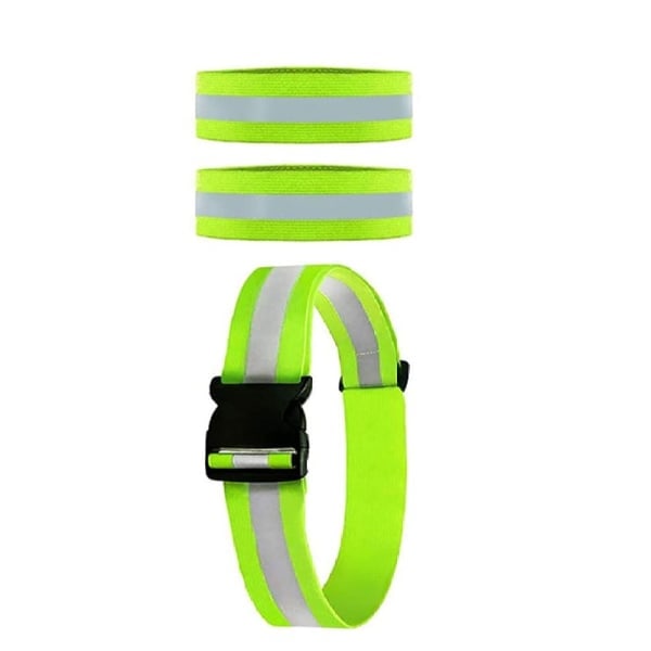 Reflekterande tejp för arm/handled/ben Neon grön 3-pack
