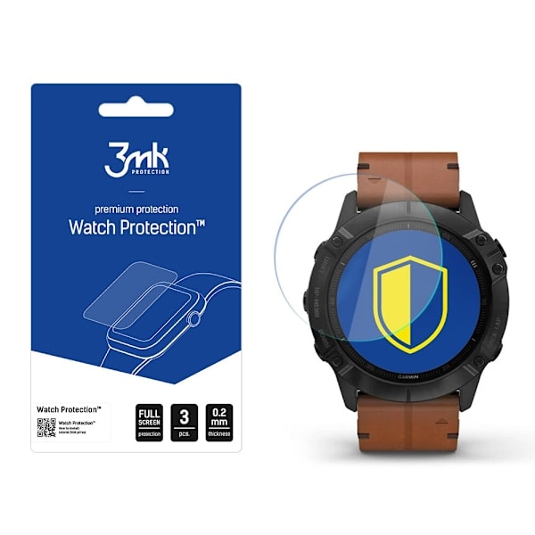 Garmin Fenix 6X - 3mk Urbeskyttelse v. FlexibleGlass Lite