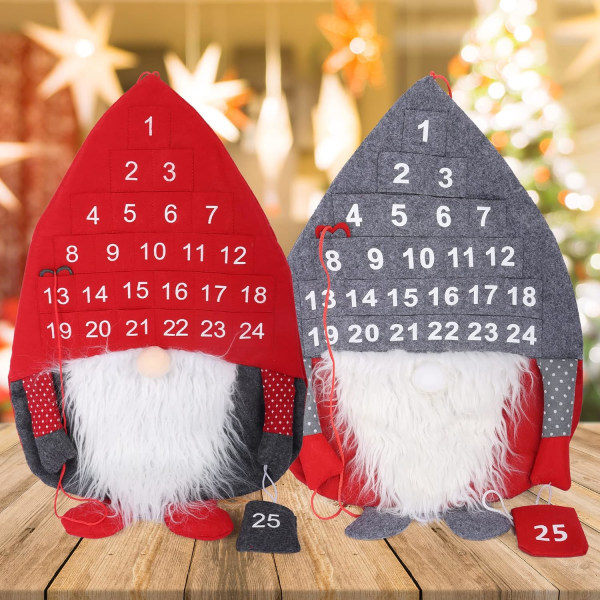 Filtet Julekalender 2022, 24 Lommer Nedtælling til Jul Væghængt Kalender, Julepynt, Nytårsgave