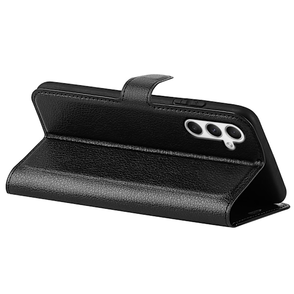 Samsung Galaxy A35 5G Etui Læder Litchi Sort