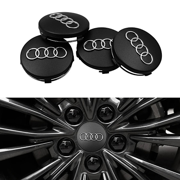 4-Pack - Audi Navkapslar / Hjulnavemblem - Bil