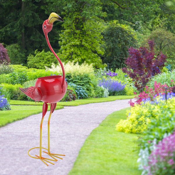 Flamingo-formad blomkruka för suckulenter, grön växt, trädgårdsdekoration, djurformad söt blomkruka