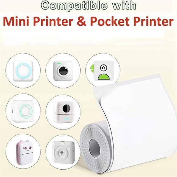 Rolls Mini Lommeprinter Etikettpapir, 30 X 57mm Limt Termisk Papir for Lommeprinter, (hs)