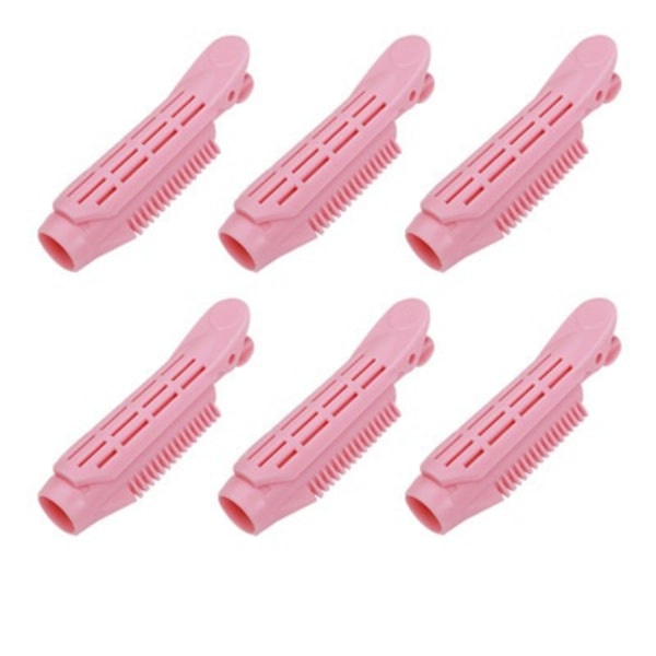 6 st 10,5 cm Hårförlängning Luftlugg Rullande Fluffig hårklämma Damtillbehör Rosa