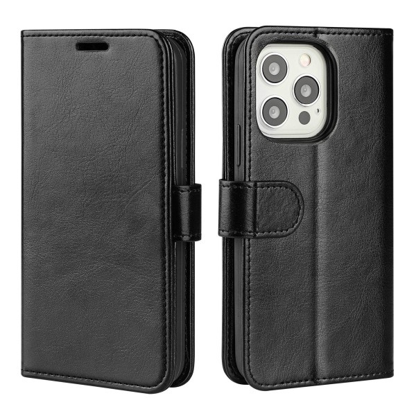 iPhone 13 Pro Max pungetui PU læder/TPU Sort