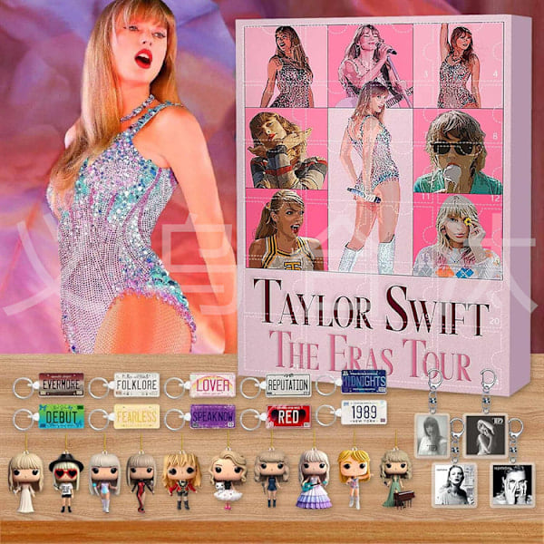 REMAKE Ny Taylor Swift Julkalender med 24 Dockor och Nyckelringar - Överraskningsblindbox Taylor 2 Taylor 2 Tredimensionell [docka]