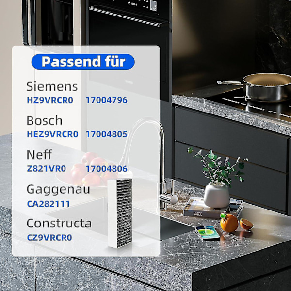 stk. aktivt kulfilter til emhætte Siemens Hz9vrcr0 17004796 / Bosch Hez9vrcr0 17004805 / Neff Z821vr0 17004806, Gaggenau CA282111