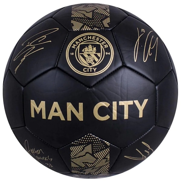 REMAKE Manchester City FC Phantom Signature Fodbold 5 Sort/Guld Sort/Guld 5