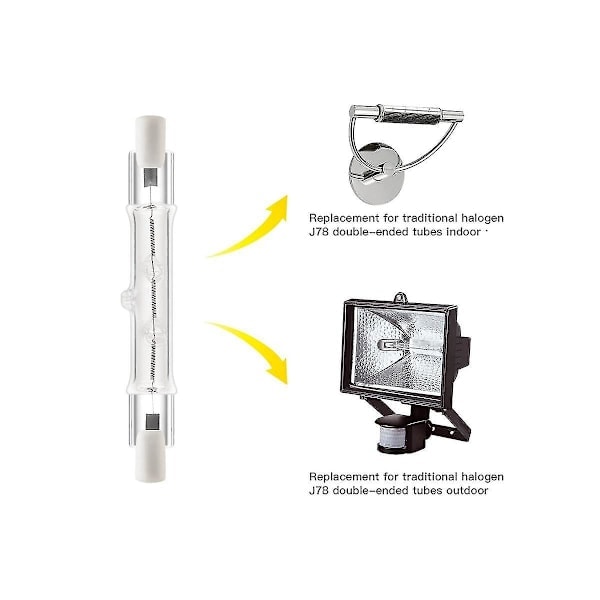 5-pak R7s 118mm 300w 230v, R7s halogen lineær lampe, dimbar halogenlampe for byggearbeid