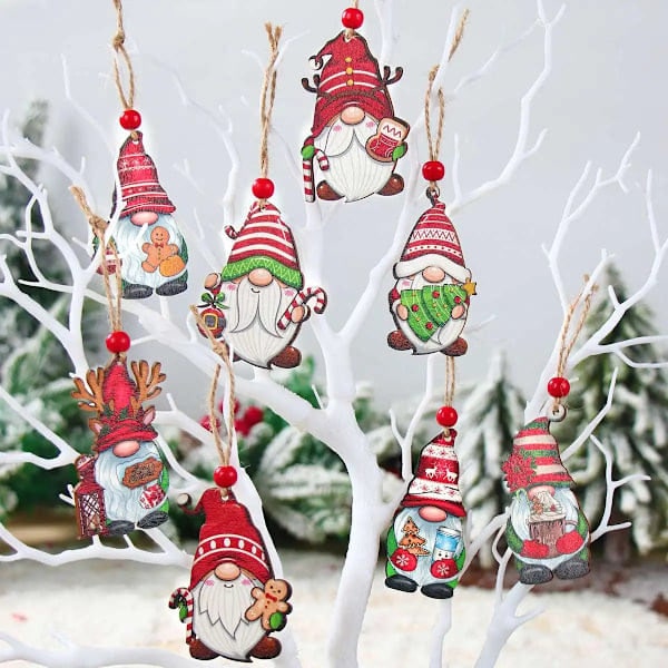 Trefigurer av Julenissen, Hengende Pynt, God Jul, Hjemmedekor, Juletre 2024, Julepynt, Navidad, Nyttårsgave 2