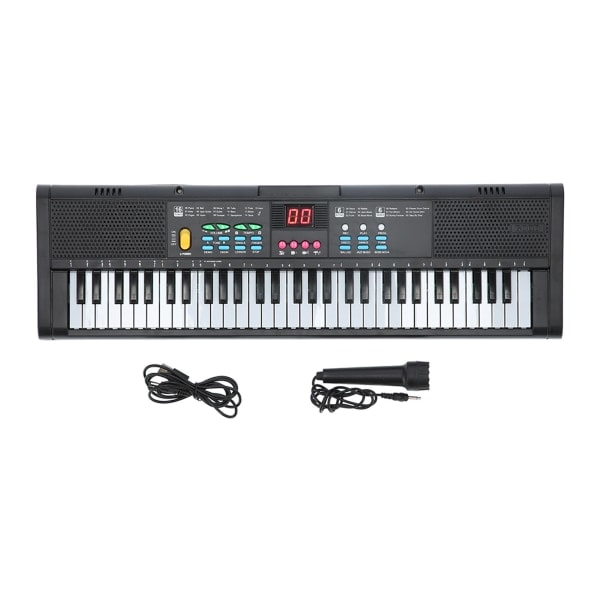 REMAKE Keyboard Piano Instrument 61 Taster Elektrisk Digital Multifunksjonell med Mikrofon MQ6186