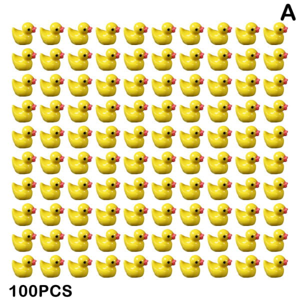 100/200 stk Mini Gummibader Miniatyr Harpiks Andunger Gule Små D 100 stk gule 100 stk