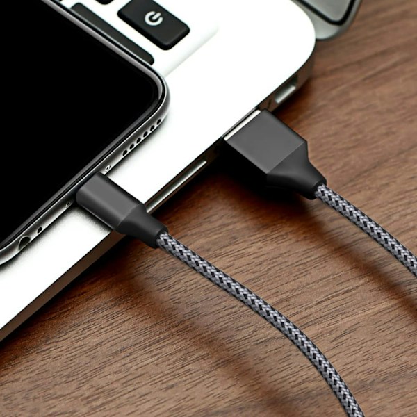 2-pack 2 meter Lightning iPhone Laddningskabel Svart