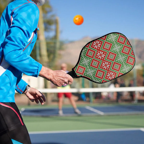 Glidelås Paddelveske, Beskyttende Deksel for Padelracket og Pickleball Paddel, Oppbevaringspose for Padelballer Jul