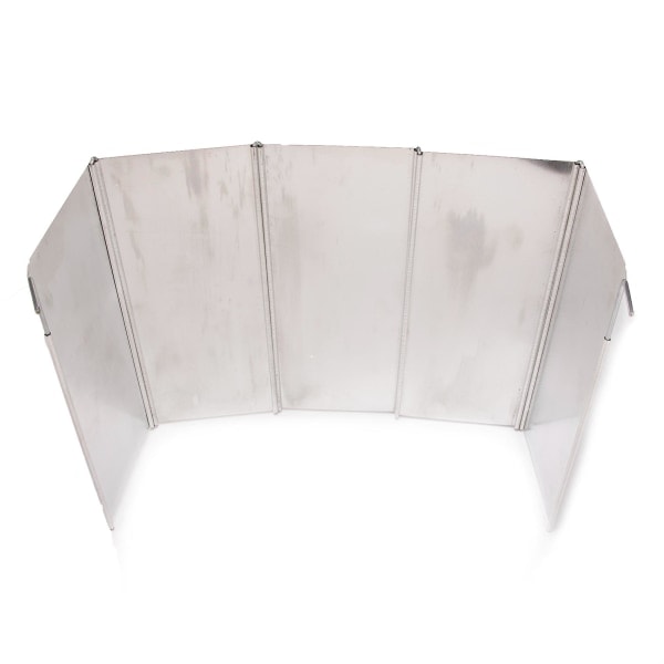 5-delad hopfällbar vindskydd för utomhuscamping, aluminiumlegering, gasspis, vindskydd, picknickspis, brännarvindskydd