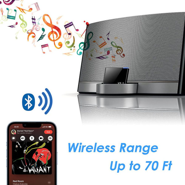 REMAKE Musik Audio Bluetooth Modtager Adapter til Ipod Iphone 30 Pin Dock Sounddock