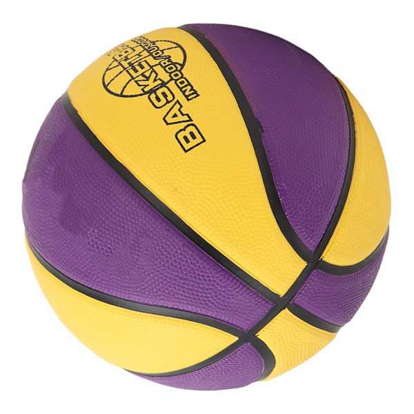 Gummi Basketboll Gummi Gul Lila Mjuk Beröring Lätt Att Greppa Sport Basketboll för Barn Ungdom Pojkar Flickor Storlek 5 8,9in