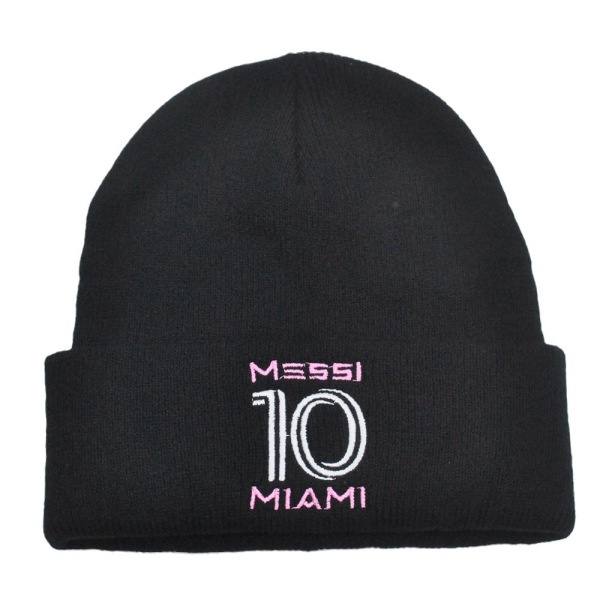 REMAKE Mub- Miami Messi Hat AW 10 Kirjonta Neulohattu Fan Warm Cold Cap No. 10 - Musta