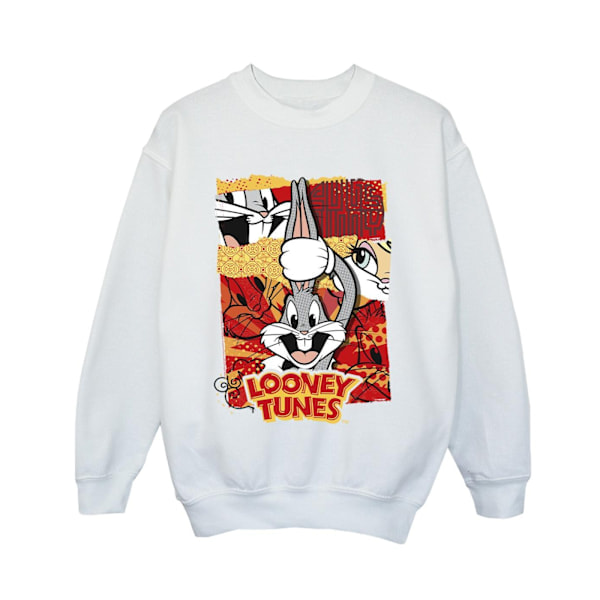 Looney Tunes Drenge Bugs Bunny Tegneserie Nytårs Sweatshirt 3-4 År Hvid 3-4 År