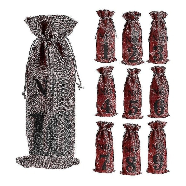 1 til 10 Vinposer Blind Vin Smaking, Vinposer Bryllup Bordnummer, Vin Smaking Poser, Fest