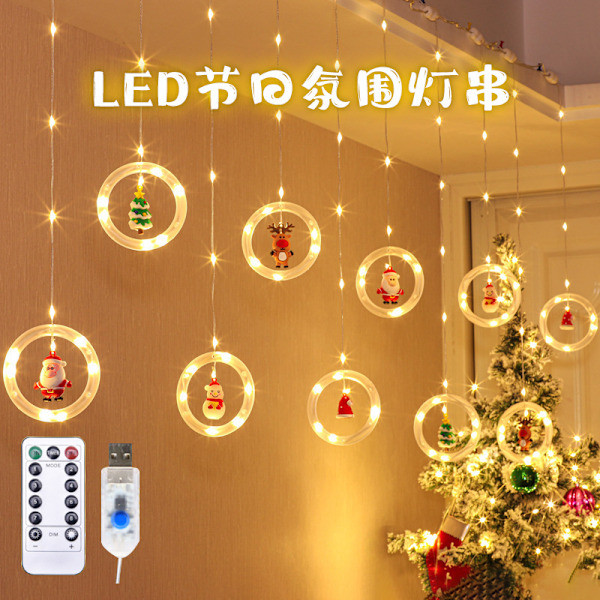 LED Julelys Julepynt Værelsespynt Garland Nytårsdekoration Lysstreng Julemand Dekoration Tilbehør