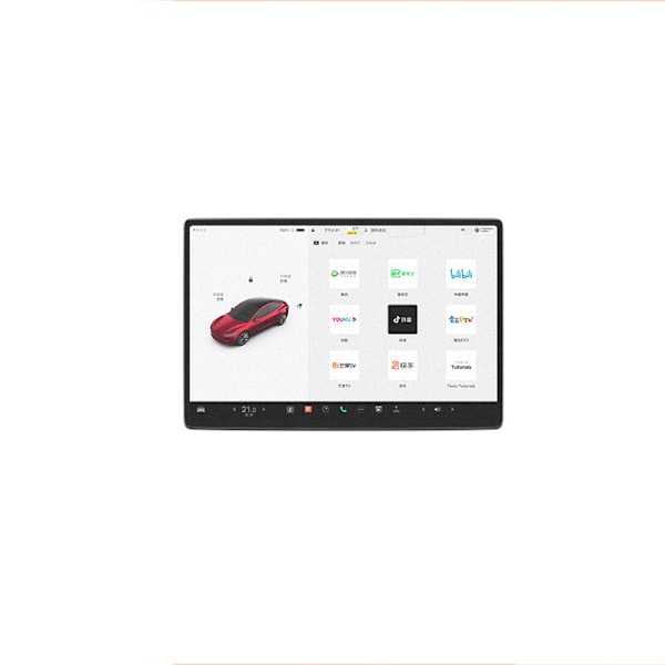 Tesla Model 3/Y Mittkonsol Skärmskydd - Uppdatera M3 Centralstyrning + bakre rad matt version