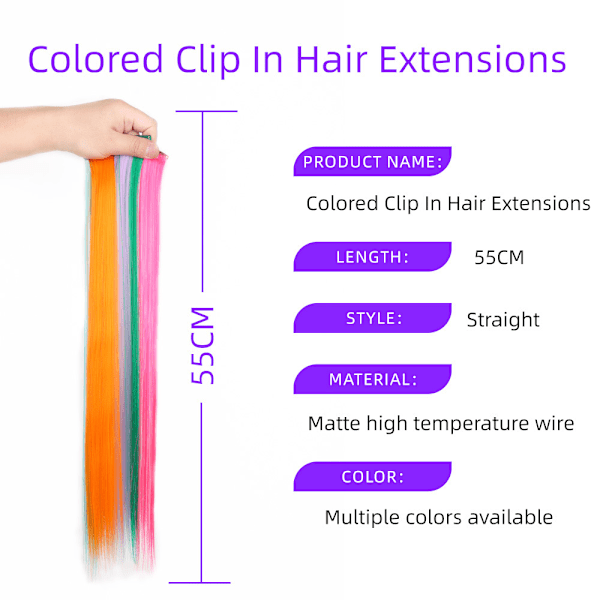 10 stk Clip in Hair Extensions