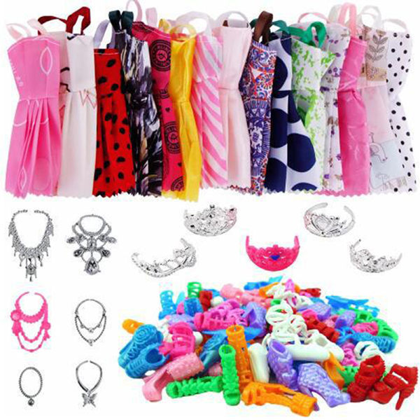 REMAKE Mini Dress Handbags Crown Pendant Glasses Doll Clothes Doll Ac 35PCS