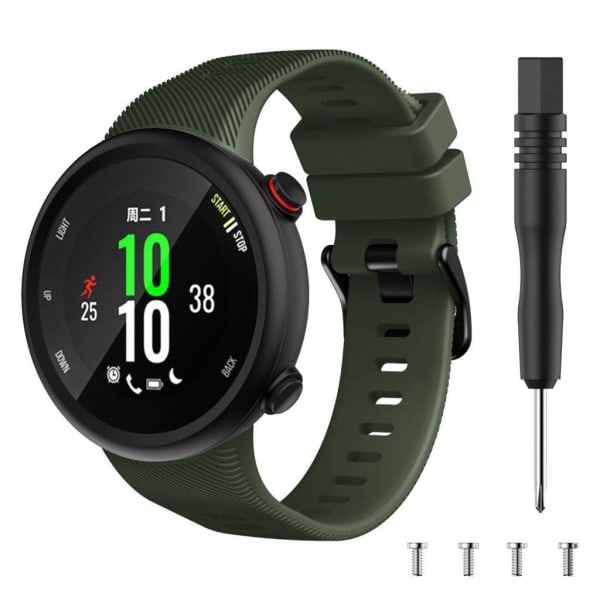 Garmin Forerunner 45S Holdbar Sort Silikon Urrem med Spænde - Militærgrøn Grøn