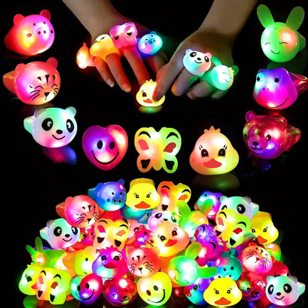 Ljusblinkande LED-gelringar - Säkra & Mjuka Glow i Bulkpaket 60st