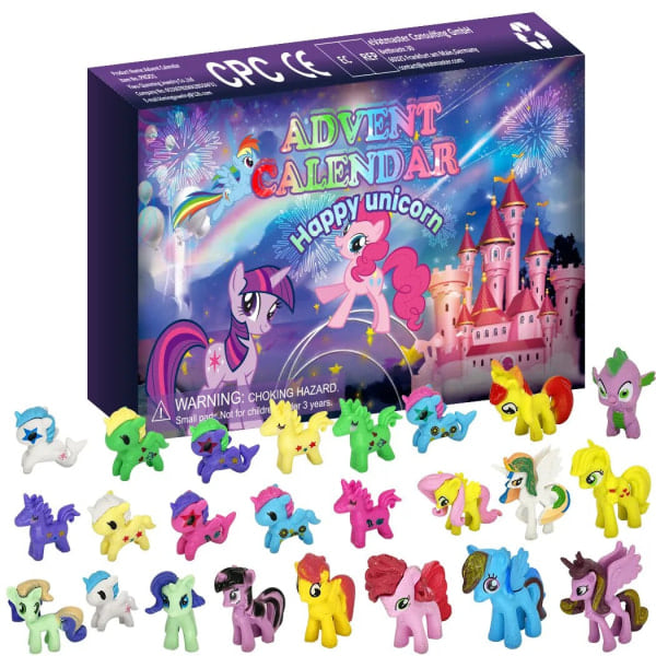 REMAKE 24-dagars Unicorn Adventskalender 2023 Julleksaker Överraskning för Småbarn Barn Julnedräkningspresent för Barn Nyårsöverraskning