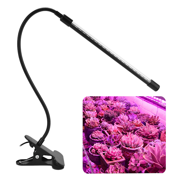 LED-växtlampa med klämma 5V USB automatisk tidsinställning inomhusväxtlampa för växthus hydroponics