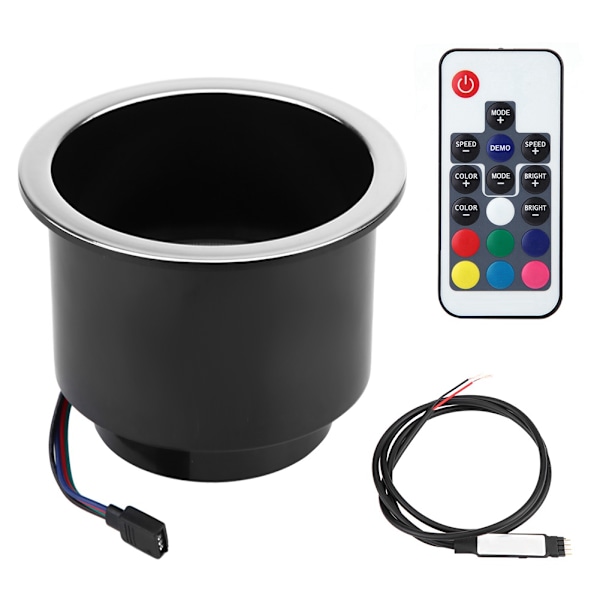 Plastic RGB LED Light Drink Cup Holder with Remote Control? Marine Boat Car Truck RV