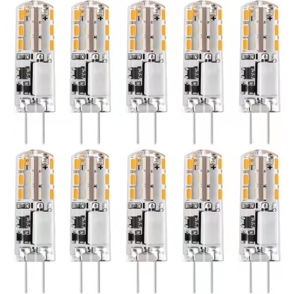 REMAKE 10x G4 LED-lys 12V AC/DC Varmt hvitt 3000K 2W, dimmbart lys - WELLNGS